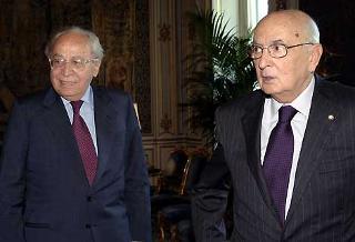Il Presidente Giorgio Napolitano con Virginio Rognoni, Vice Presidente del CSM