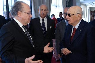 Il Presidente Giorgio Napolitano con il Presidente dell'Assemblea Nazionale Costituente Mustapha Ben Jaafar
