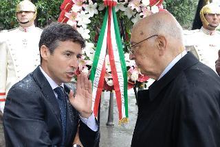 Il Presidente Giorgio Napolitano con Manfredi Borsellino, figlio del Giudice Borsellino