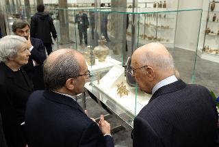 Il Presidente Giorgio Napolitano visita la collezione archeologica di Palazzo Branciforte