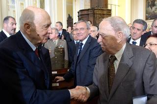 Il Presidente della Repubblica Giorgio Napolitano con il Sen. Emanuele Macaluso
