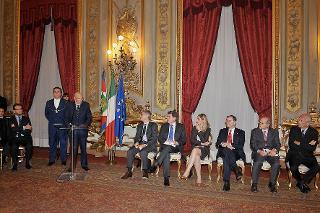 Il Presidente Giorgio Napolitano durante il suo intervento in occasione dell'incontro &quot;Le domande dei giovani&quot;