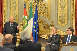 Il Presidente Giorgio Napolitano durante il suo intervento in occasione dell'incontro &quot;Le domande dei giovani&quot;