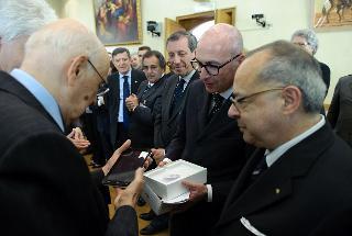 Il Presidente Giorgio Napolitano con il Presidente designato del Polo Teconologico Nicolla Zille