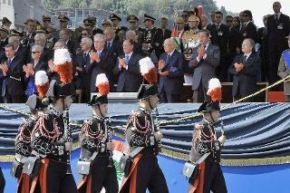 Il Presidente Giorgio Napolitano nel corso della rivista militare