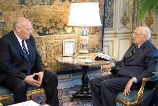 Il Presidente Giorgio Napolitano nel corso dei colloqui con Luis Durnwalder, Presidente della Provincia Autonoma di Bolzano
