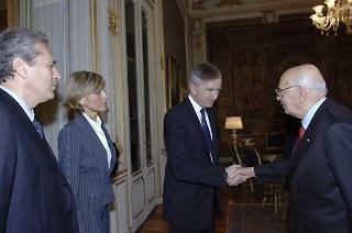 Il Presidente Giorgio Napolitano accoglie al Quirinale, Bernard Arnault, Amministratore Delegato del Gruppo francese LVMH