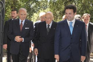 Il Presidente Giorgio Napolitano con Antonio Marzano, Presidente del Consiglio nazionale dell'economia e del lavoro e Marco Marzano de Marinis, Direttore esecutivo OMA, in occasione dell'Assemblea Generale Annuale dell'Organizzazione Mondiale degli Agricoltori - World Farmes' Organization