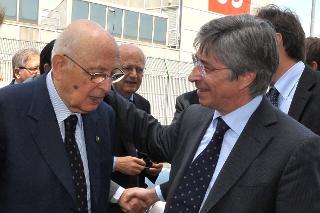 Il Presidente Giorgio Napolitano con il Presidente della Regione dell'Emilia Romagna, Vasco Errani, in occasione della visita nelle zone terremotate dell'Emilia Romagna