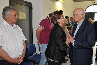 Il Presidente Giorgio Napolitano incontra i familiari degli operai deceduti in seguito al crollo dei capannoni industriali