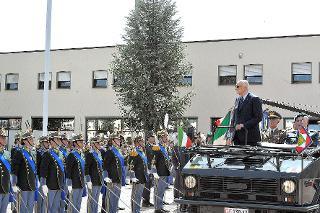Il Presidente Giorgio Napolitano durante la rassegna dei Reparti schierati con Bandiera e banda per il 238° Anniversario di fondazione del Corpo della Guardia di Finanza