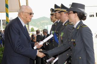 Il Presidente Giorgio Napolitano nel corso degli encomi solenni in occasione del 238° Anniversario di fondazione del Corpo della Guardia di Finanza