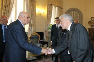 Il Presidente Giorgio Napolitano con il Sen. Oreste Tofani in occasione del convegno dal titolo &quot;Giornata Nazionale di studio sulla salute e sulla sicurezza sul lavoro&quot;