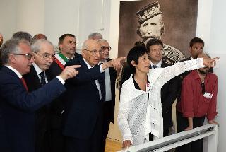 Il Presidente Giorgio Napolitano con Giuliano Amato e Paolo Peluffo visita il Museo Nazionale &quot;Giuseppe Garibaldi&quot;