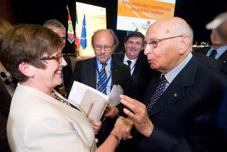 Il Presidente Giorgio Napolitano con Pauline Green, Presidente dell'Alleanza Internazionale delle Cooperative