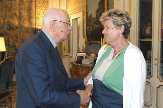 Il Presidente Giorgio Napolitano con Susanna Camusso, Segretario generale della CGIL al Quirinale