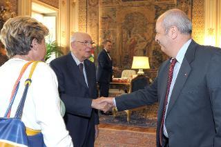 Il Presidente Giorgio Napolitano con Fulvio Fammoni, Presidente della Fondazione &quot;Giuseppe Di Vittorio&quot;