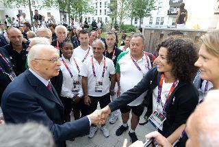 Il Presidente Napolitano incontra gli atleti azzurri al Villaggio Olimpico di Londra