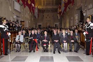 Un momento della cerimonia al Campidoglio del Convegno &quot;Cinquanta anni d'Europa: Europa anno zero?&quot;, in occasione dell'anniversario della firma dei trattati di Roma