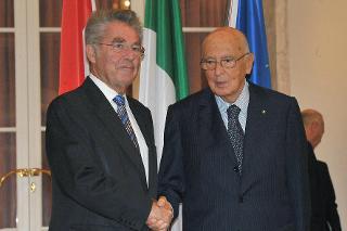 Il Presidente Giorgio Napolitano con il Presidente della Repubblica d'Austria Heinz Fischer