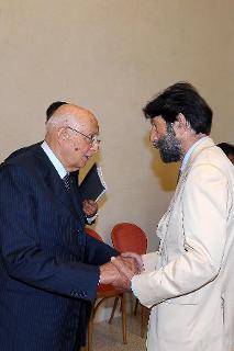 Il Presidente Giorgio Napolitano con il Presidente della Fondazione &quot;Gianni Pellicani&quot;, Massimo Cacciari