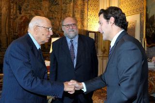 Il Presidente Giorgio Napolitano con Matteo Mecacci, Presidente della Commissione per i Diritti Umani dell'Assemblea Parlamentare dell'OSCE