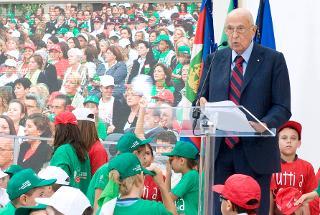 Il Presidente Giorgio Napolitano rivolge il suo indirizzo di saluto in occasione della cerimonia di apertura dell'anno scolastico 2012-2013