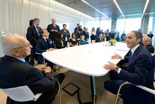 Il Presidente Giorgio Napolitano nel corso dell'incontro con Nerio Alessandri Presidente della Technogym, e una delegazione della società