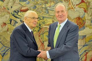 Il Presidente Giorgio Napolitano con S.M. Juan Carlos, Re di Spagna in occasione dell'VIII° Simposio Cotec Europa