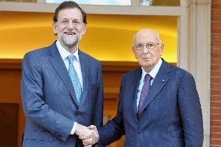 Il Presidente Giorgio Napolitano con il Presidente del Governo spagnolo Mariano Rajoy