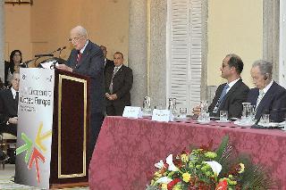 Il Presidente Giorgio Napolitano durante il suo intervento in occasione dell'VIII Simposio Cotec Europa