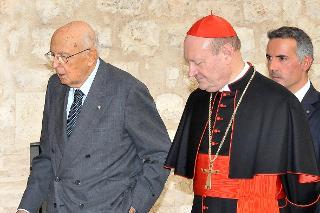 Il Presidente Giorgio Napolitano con il Cardinale Gianfranco Ravasi