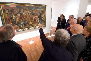 Il Presidente Giorgio Napolitano nel corso della visita alla mostra dal titolo &quot;Guttuso. 1912-2012&quot;, allestita presso il Complesso Monumentale del Vittoriano