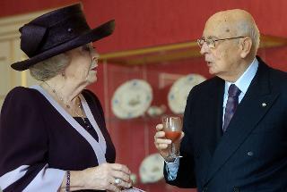 Il Presidente Giorgio Napolitano e S.M. la Regina Beatrix a Palazzo Noordeinde