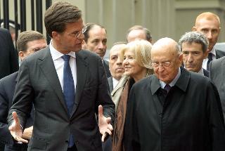 Il Presidente Giorgio Napolitano con il Primo Ministro dei Paesi Bassi Mark Rutte