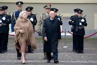 Il Presidente Giorgio Napolitano durante la cerimonia di commiato con S.M. la Regina Beatrix