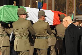 Il Presidente Giorgio Napolitano ai Funerali solenni del Caporal Maggiore Tiziano Chierotti caduto in Afghanistan