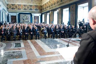 Il Presidente Giorgio Napolitano nel corso della cerimonia celebrativa del 150° anniversario dell'istituzione della Corte dei conti