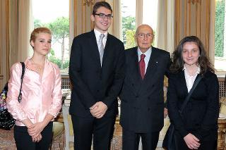Il Presidente della Repubblica Giorgio Napolitano con i vincitori del Premio Venezia 2012 della Fondazione Amici della Fenice
