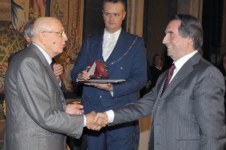 Il Presidente Giorgio Napolitano con Riccardo Muti in occasione della Giornata dello Spettacolo