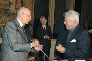 Il Presidente Giorgio Napolitano con Ugo Morosi in occasione della Giornata dello Spettacolo