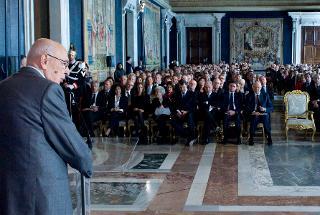 Il Presidente Giorgio Napolitano rivolge il suo indirizzo di saluto in occasione della celebrazione della Giornata Nazionale per la Ricerca sul Cancro