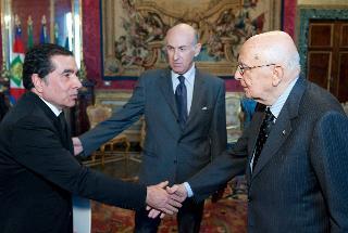 Il Presidente Giorgio Napolitano con Zia Uddin Nezam, nuovo Ambasciatore della Repubblica Islamica di Afghanistan