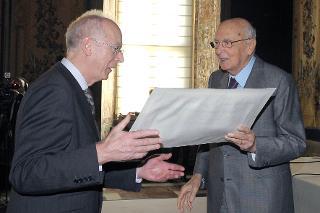 Il Presidente Giorgio Napolitano consegna il Premio Balzan 2012 al Prof. David Charles Baulcombe per l'epigenetica