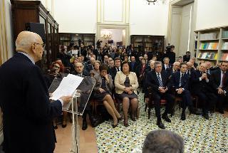 Il Presidente Giorgio Napolitano rivolge il suo indirizzo di saluto in occasione del 60° anniversario della scomparsa di Benedetto Croce