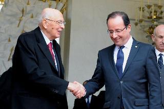 Il Presidente della Repubblica con il Presidente della Repubblica Francese Francois Hollande