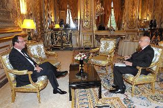 Il Presidente della Repubblica Giorgio Napolitano a colloquio con il Presidente della Repubblica Francese Francois Hollande