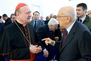 Il Presidente Giorgio Napolitano con S.Em. il Cardinale Gianfranco Ravasi, al termine della cerimonia di inaugurazione della restaurata Villa Altieri