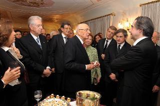 Il Presidente Giorgio Napolitano con il Maestro Riccardo Muti in occasione della rappresentazione dell'opera &quot;Simon Boccanegra&quot; al Teatro dell'Opera