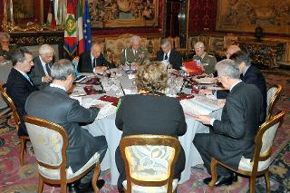 Un momento della Riunione del Consiglio supremo di difesa alla presenza del Presidente della Repubblica Giorgio Napolitano